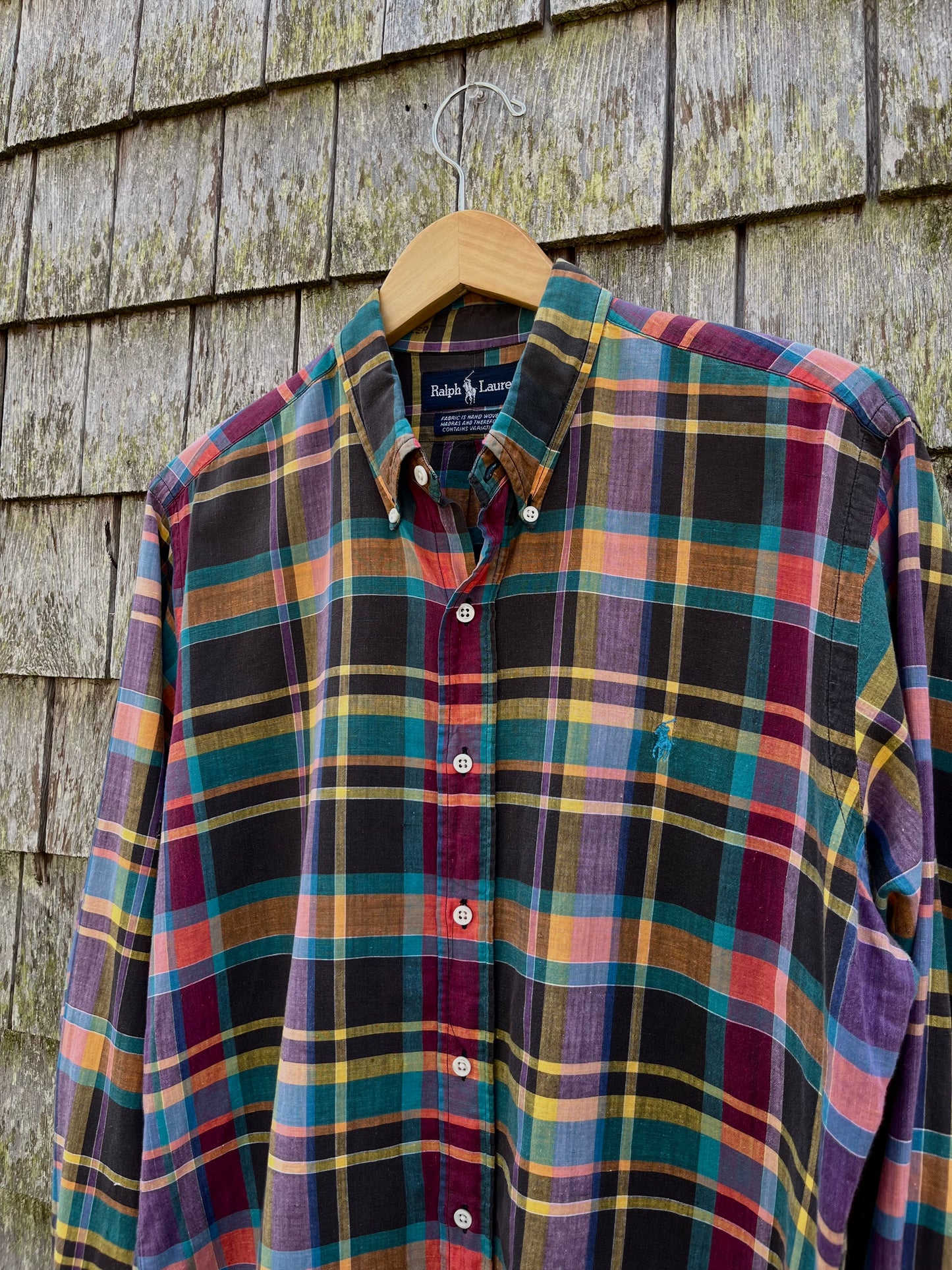 90s Polo Ralph Lauren Cotton Madras Button Down Shirt (L/XL)