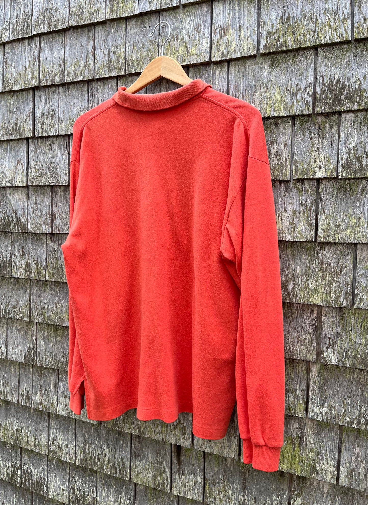 90s J.Crew Cotton Long Sleeve Polo Shirt (XL)