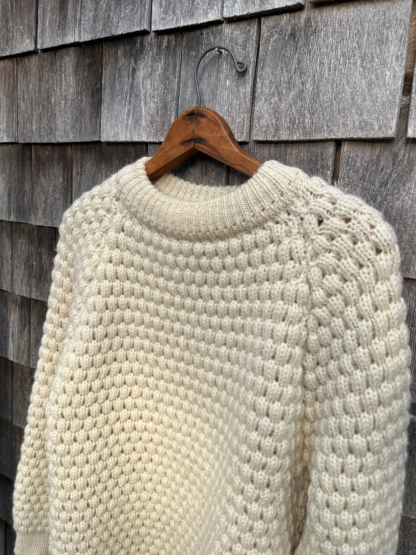 80s Angus MacBain Popcorn Knit Wool Sweater (L)