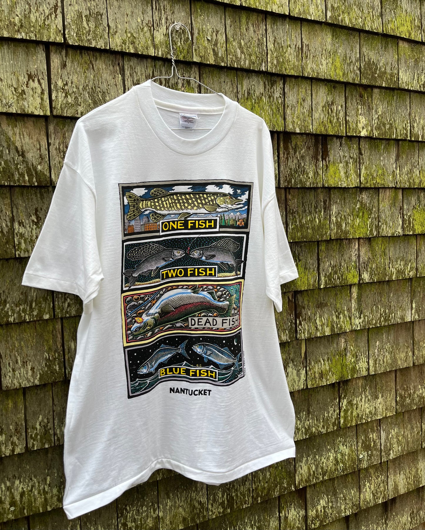 90s Nantucket Bluefish Ray Troll Designs T-Shirt (XL)