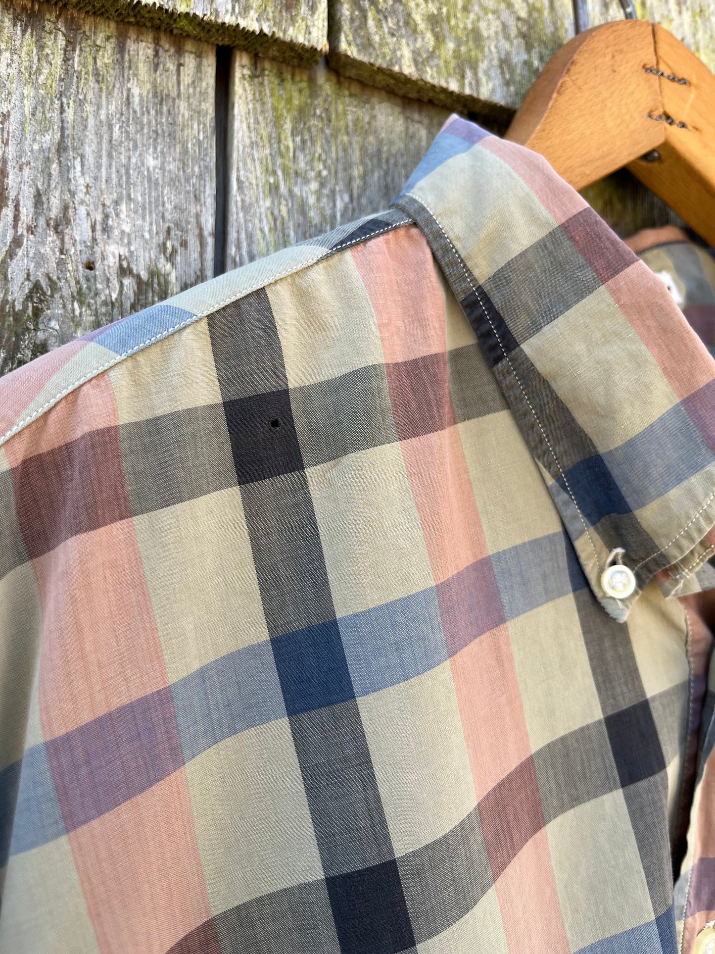 70s The Sail Loft Chatham Short Sleeve Cotton Broadcloth Popover BD Shirt (L/XL)