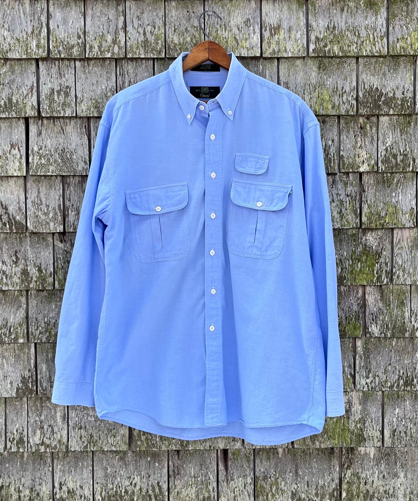 90s Orvis Lightweight Cotton Button Down Guide Shirt (L/XL)