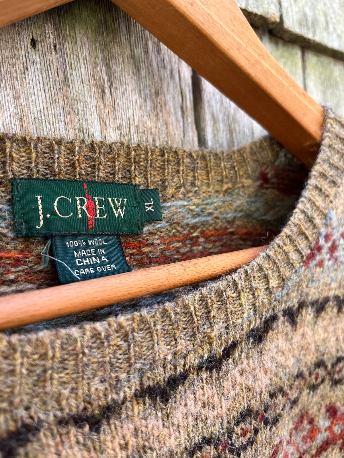 90s J.Crew Fair Isle Knit Wool Sweater (L/XL)
