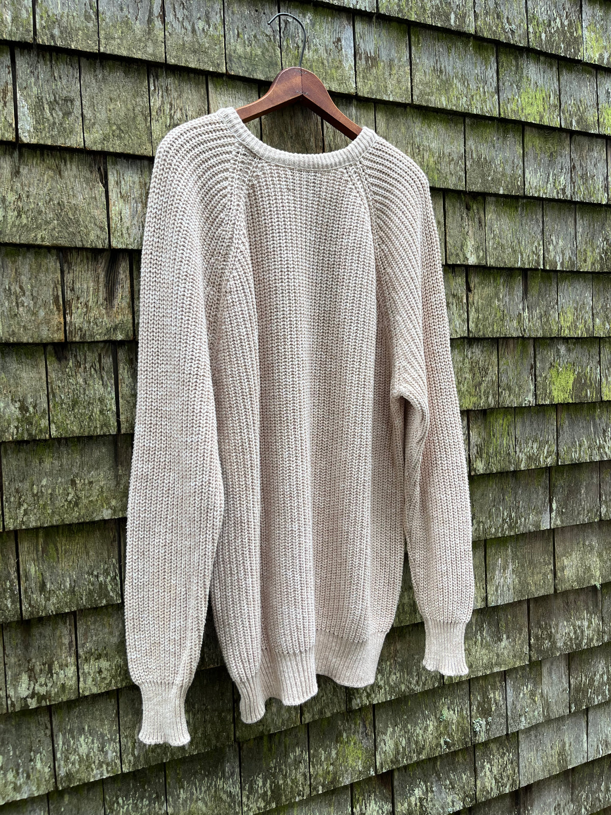 90s L.L. Bean Raglan Sleeve Variegated Cotton Knit Sweater (XL)
