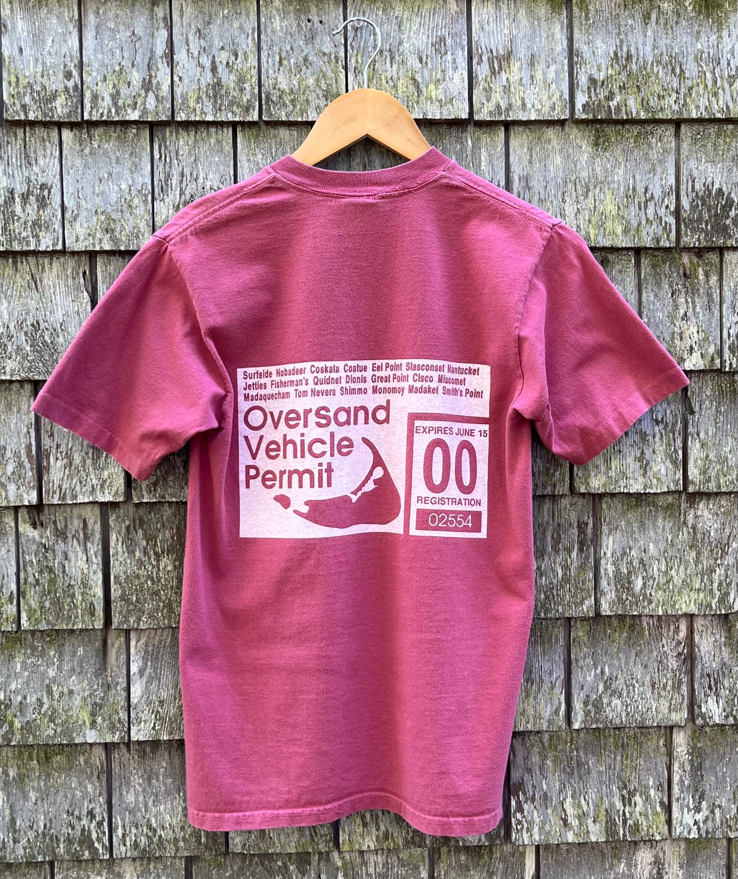 00s Nantucket Oversand Vehicle Permit Pigment Dye T-Shirt (S)