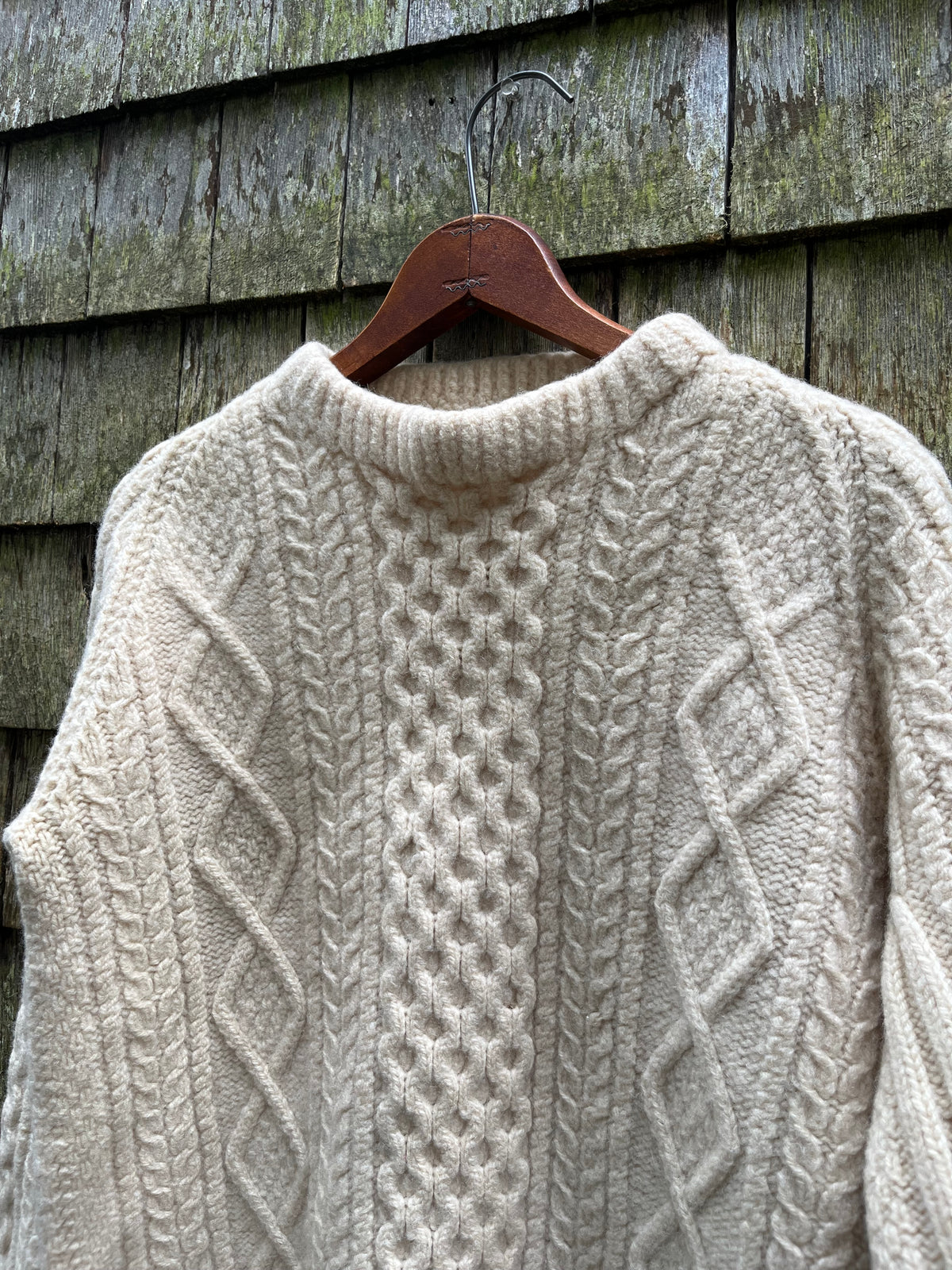 80s Connamera Handcrafts Aran Knit Wool Sweater (S)