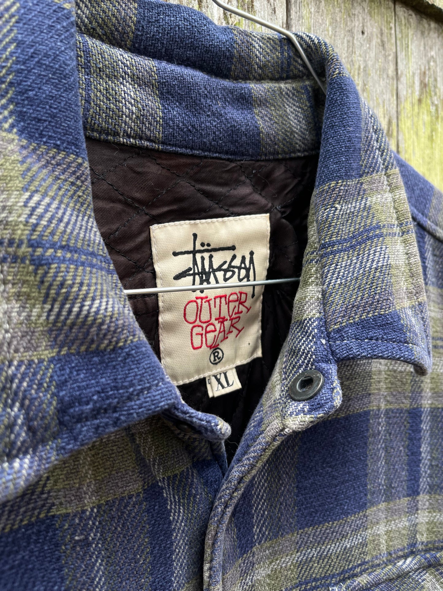 90s Stussy Insulated Flannel Shirt (XL)