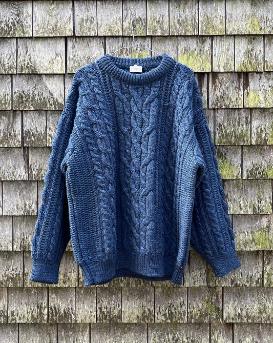 90s Bonners Ireland Aran Fisherman Knit Wool Sweater (XL)