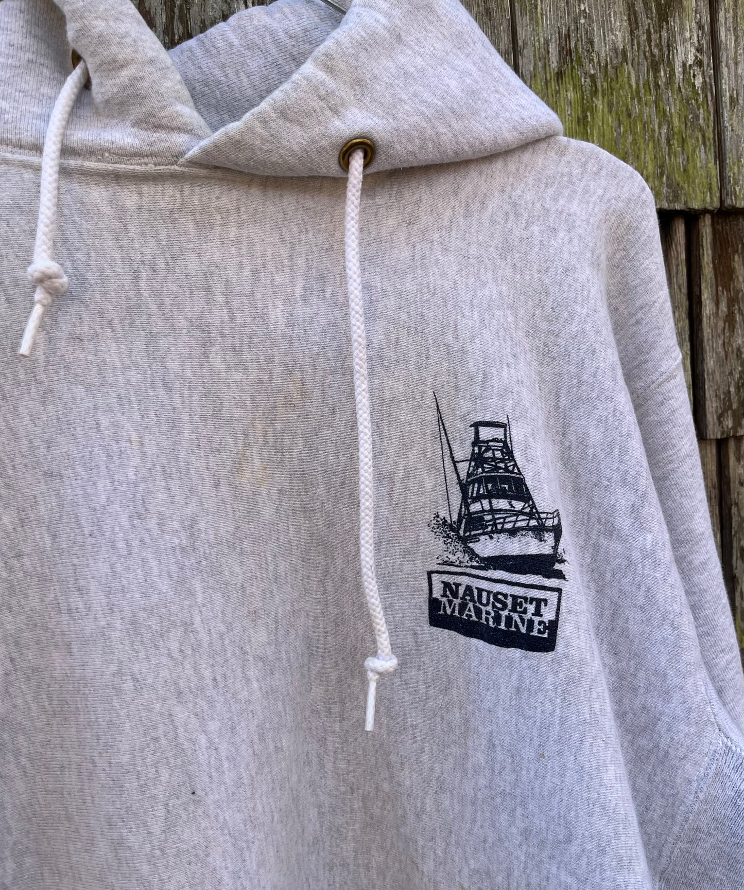 00s Nauset Marine Boatbuilders Hooded Sweatshirt (XL)