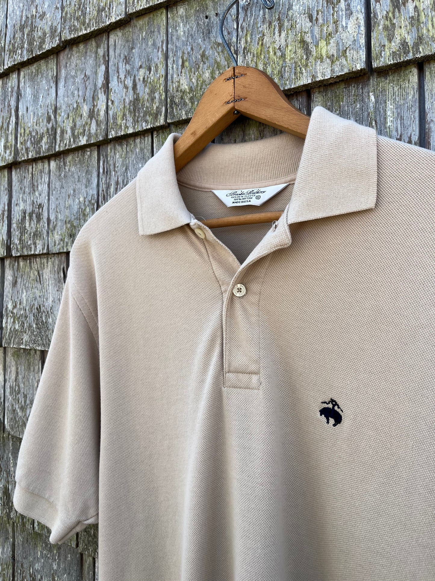 90s Brooks Brothers Golden Fleece Pique Cotton Polo Shirt (M)