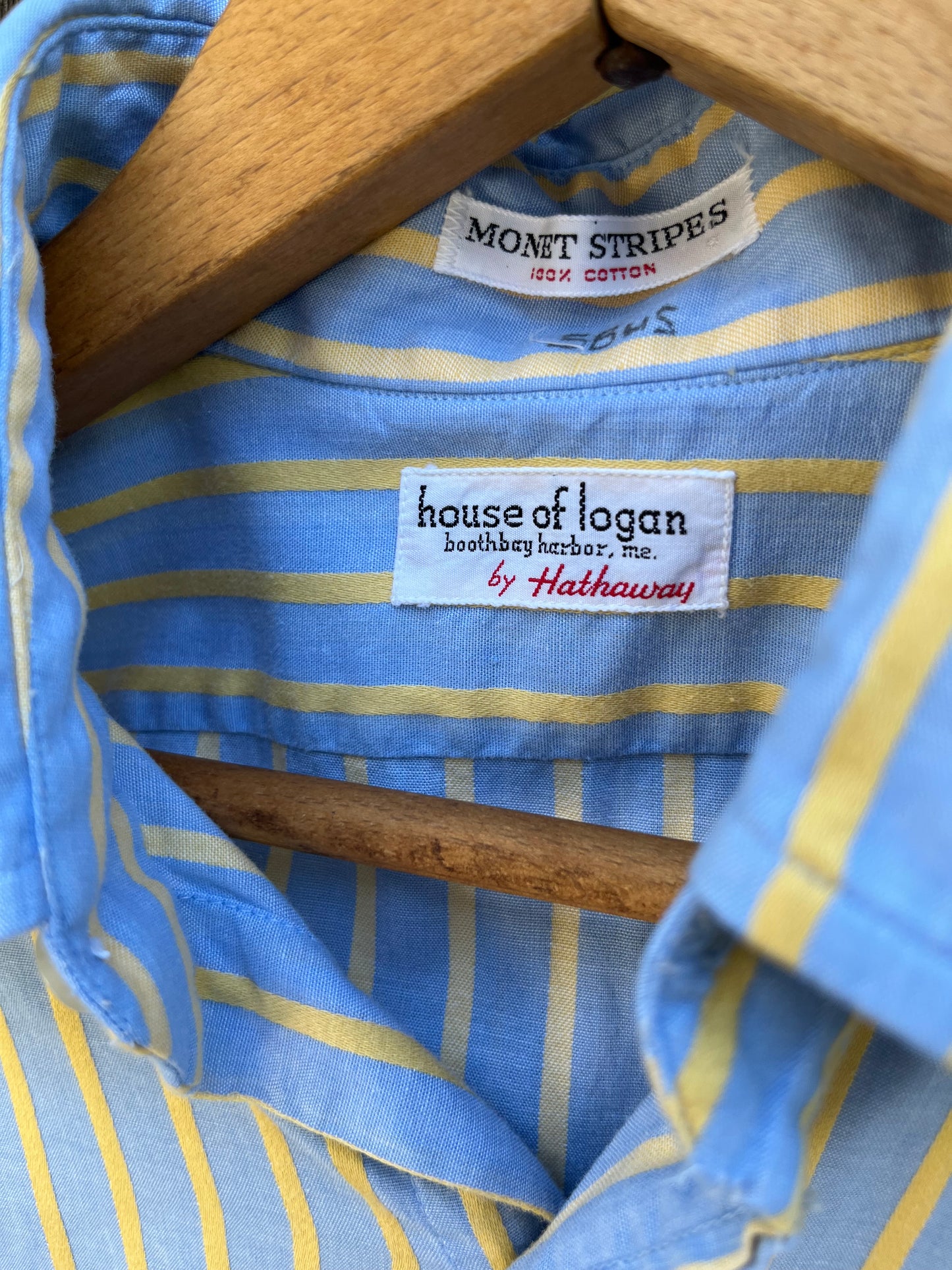 70s Hathaway ‘Monet Stripes’ French Cuff Button Front Shirt (14.5-3)