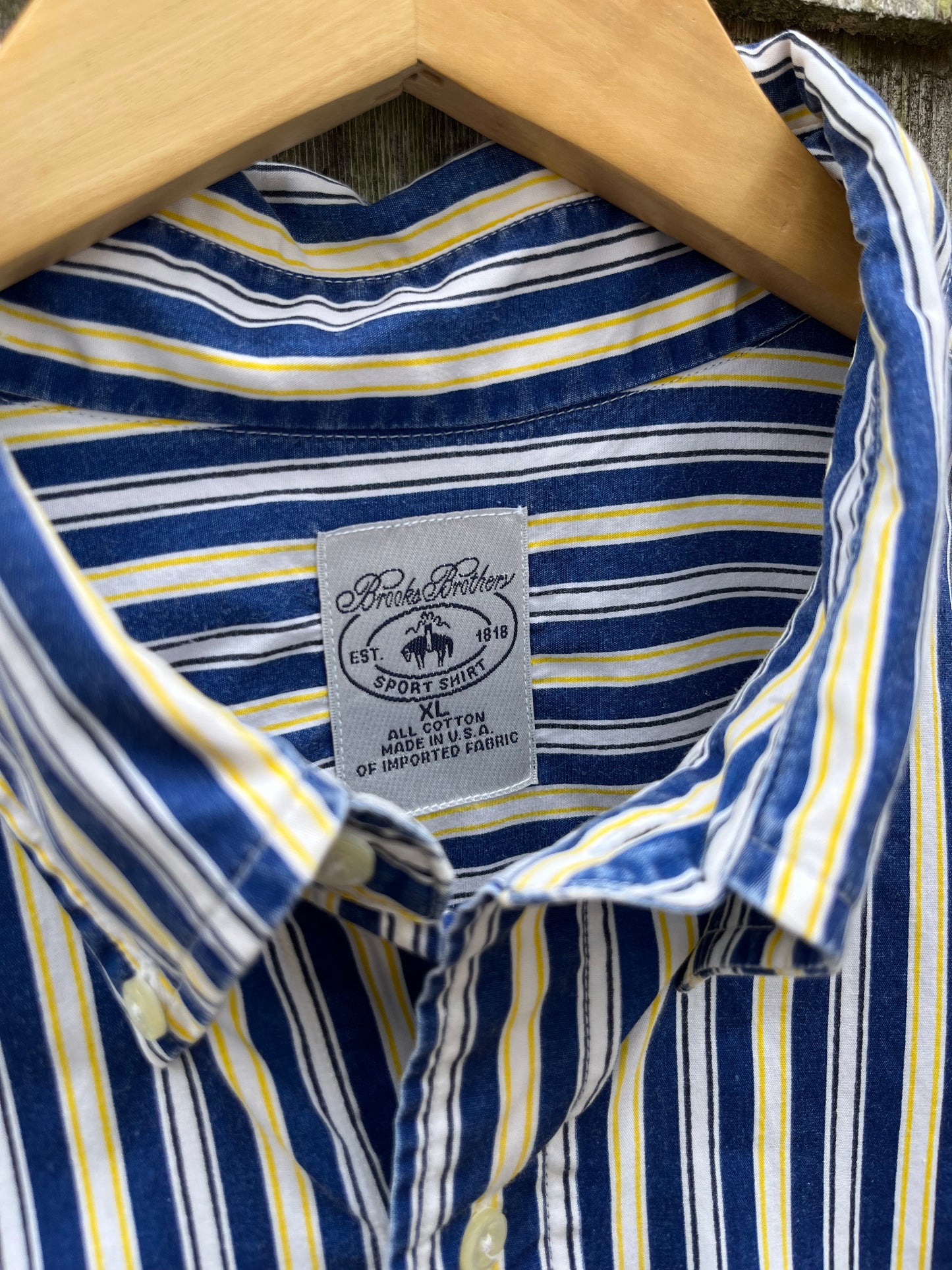 90s Brooks Brothers Striped Broadcloth Cotton Button Down ‘Sport Shirt’ (XL)