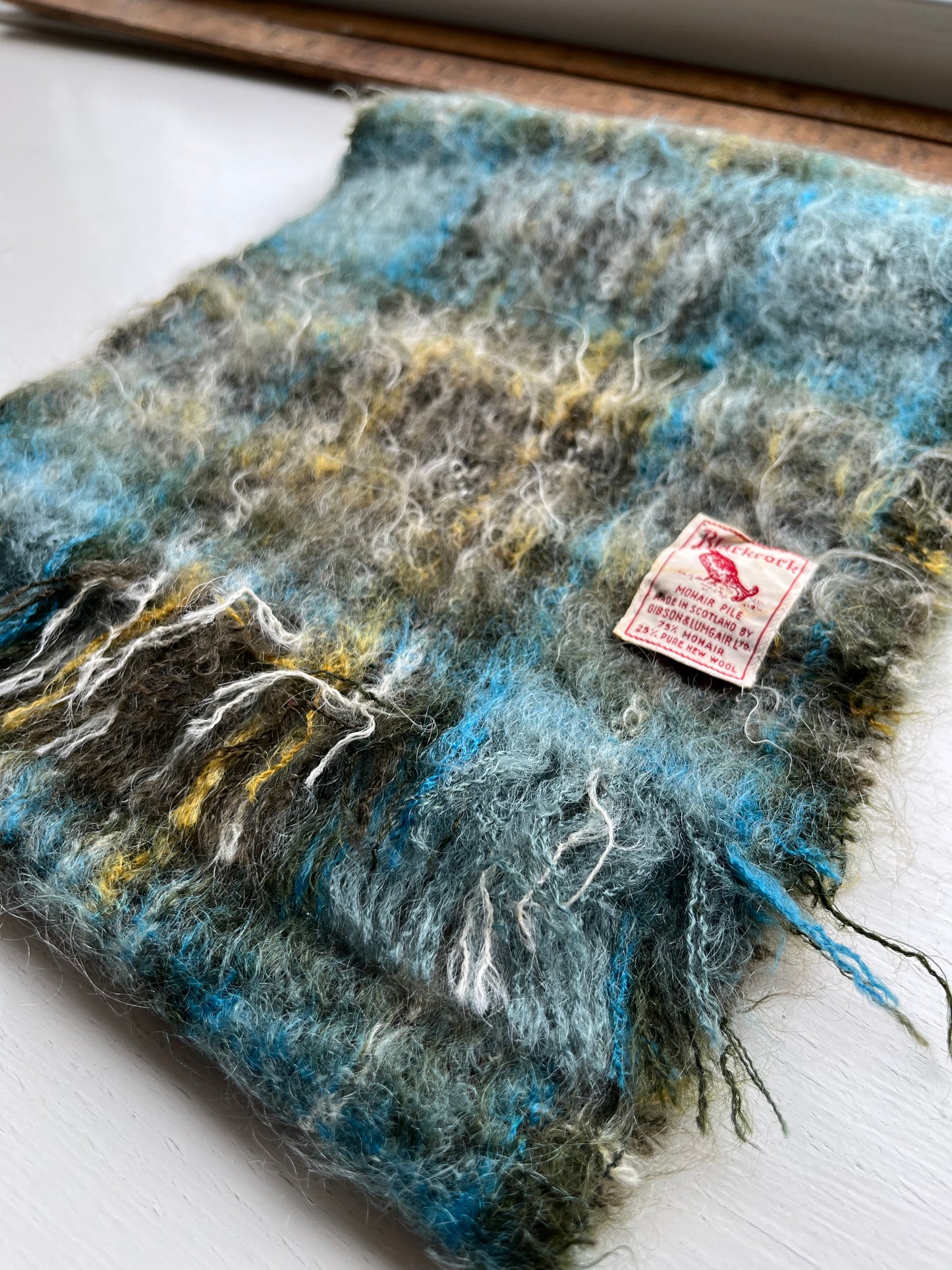 60s Blackcock Scotland Mohair Blend Scarf (10/49")