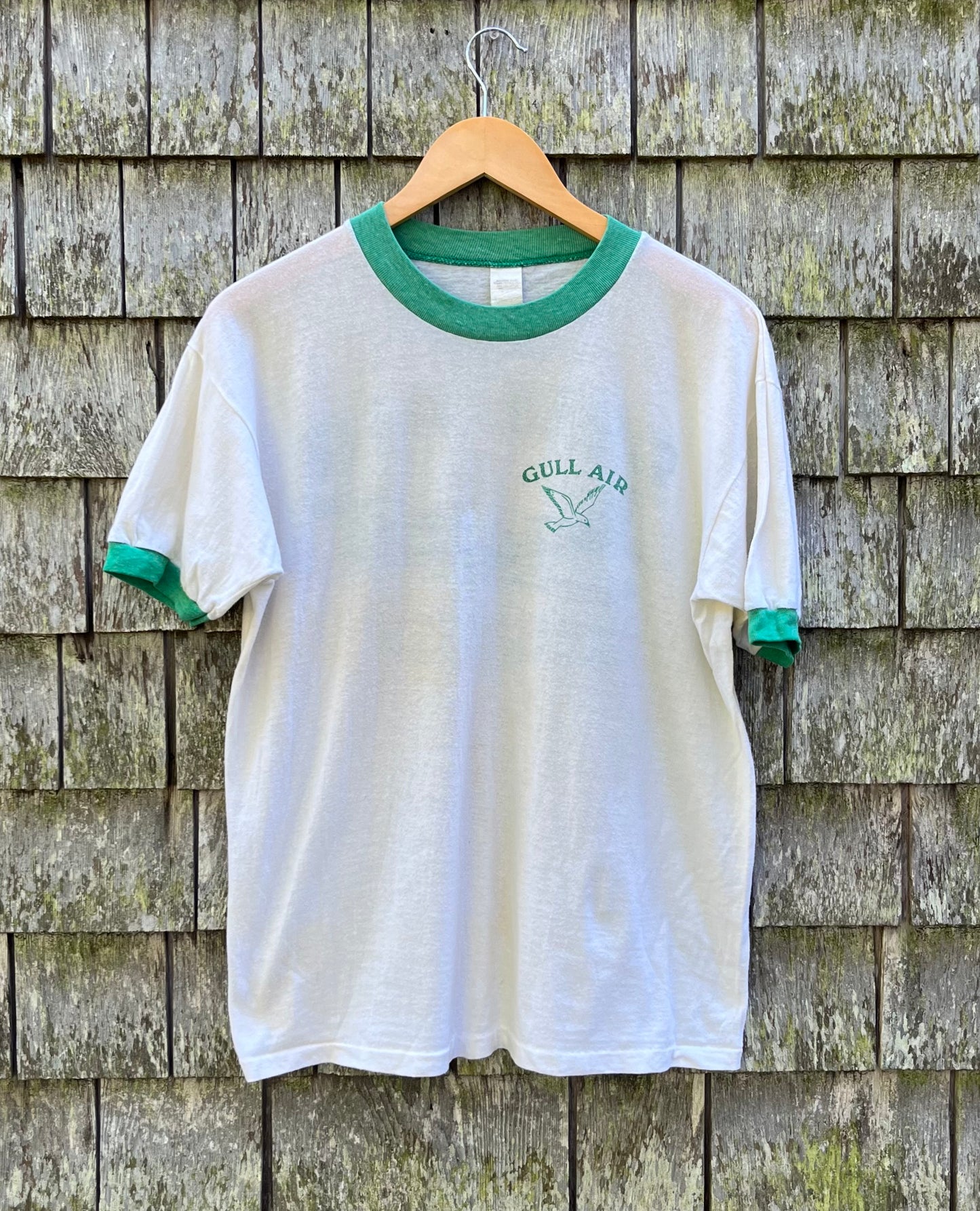 80s Gull Air Hyannis Ringer T-Shirt (M)