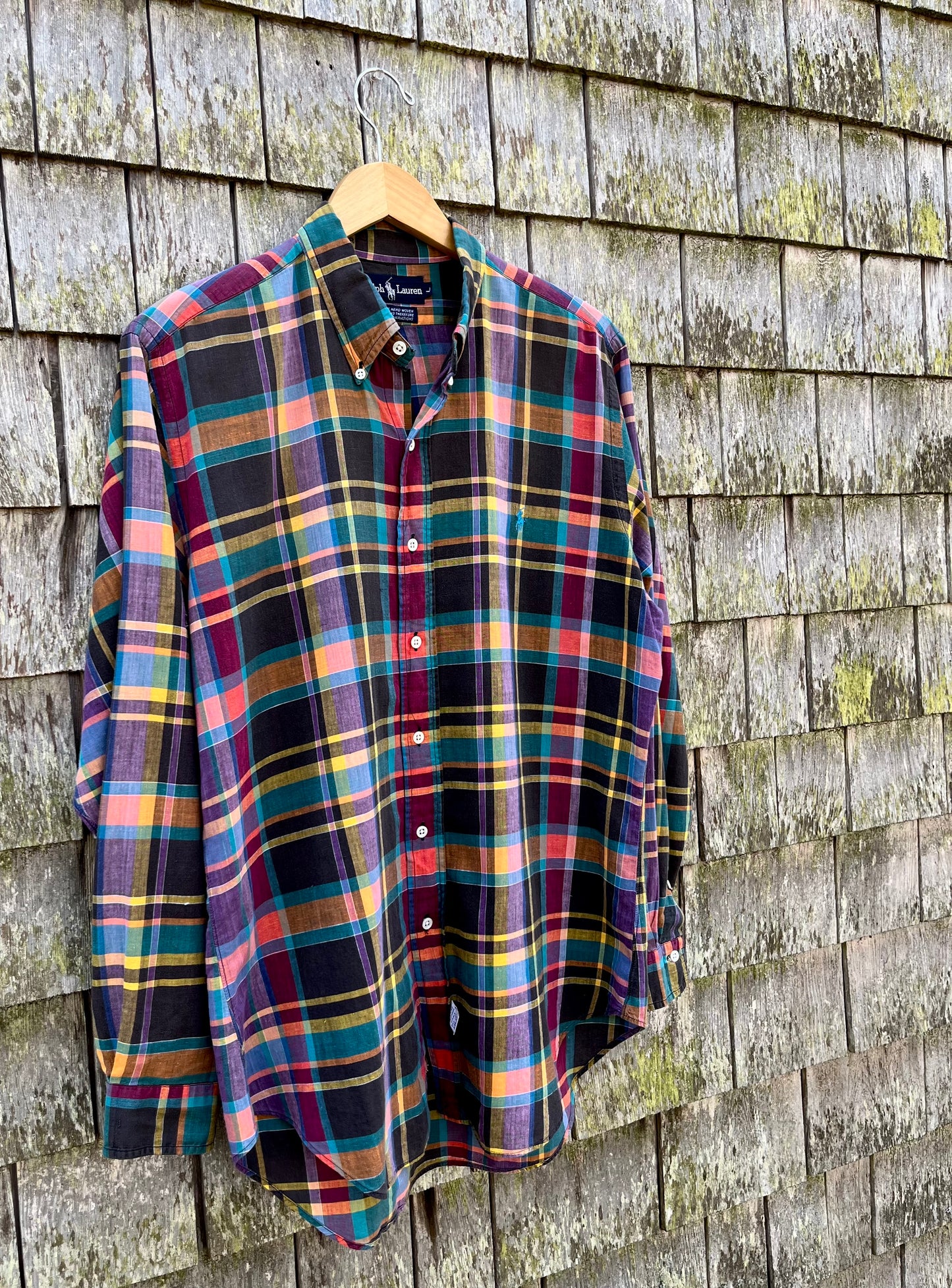 90s Polo Ralph Lauren Cotton Madras Button Down Shirt (L/XL)