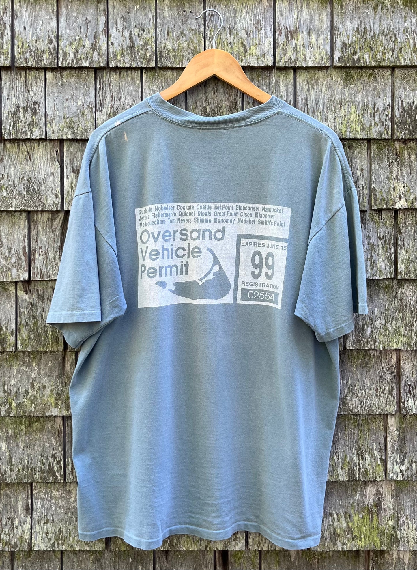 90s Nantucket Oversand Vehicle Permit Pigment Dye T-Shirt (XL)