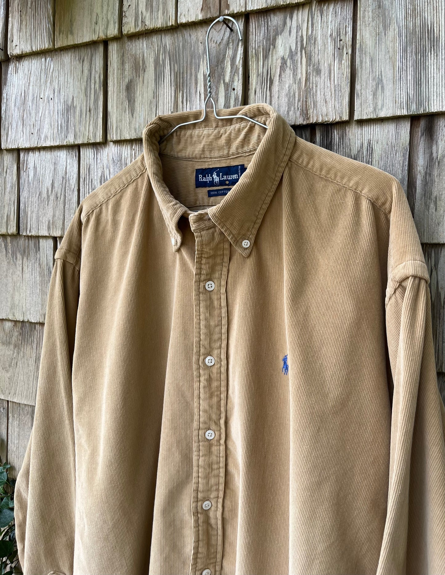 90s Polo Ralph Lauren Corduroy Button Down Shirt (XL/XXL)