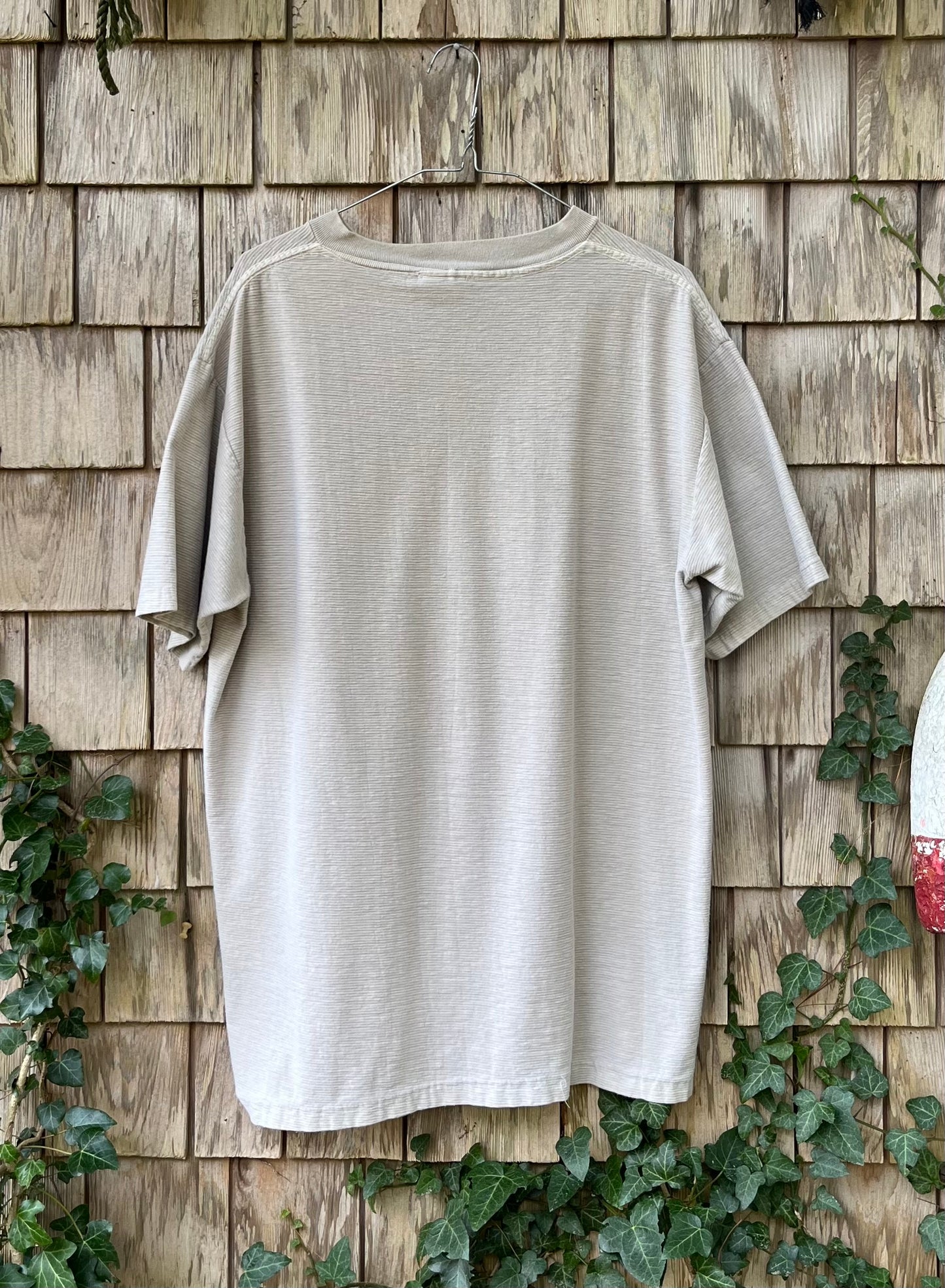 90s Yacht Club Burgee Flag Texture Stripe T-Shirt (L)