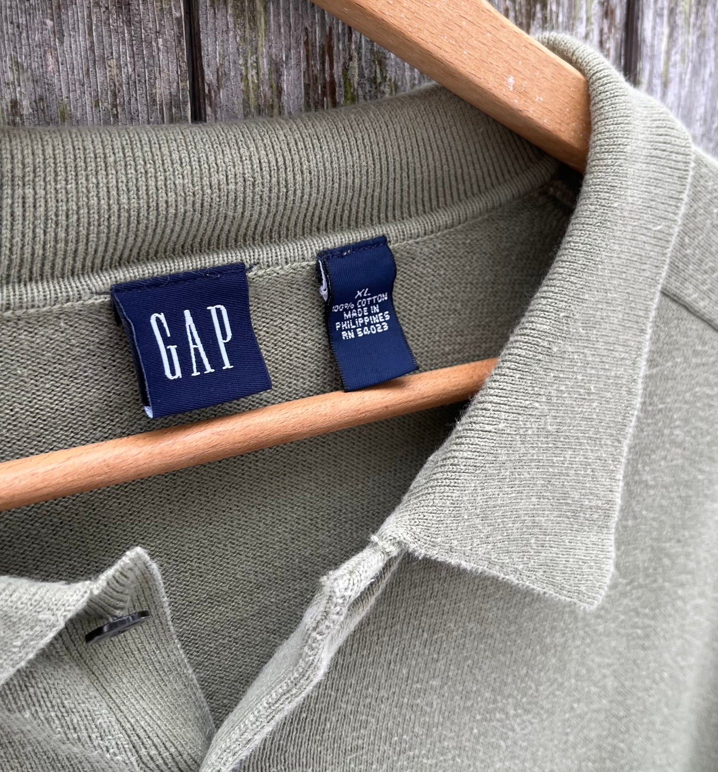 00s GAP Saddle Shoulder Lighweight Cotton Knit Pullover Shirt (XL)
