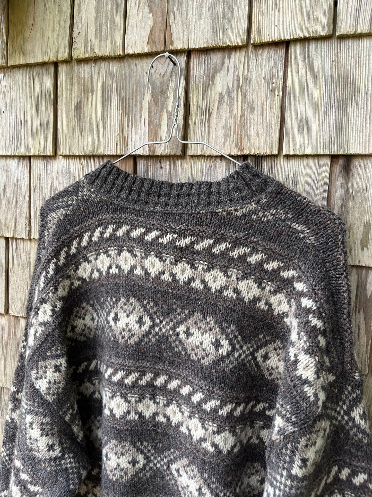 90s Eddie Bauer Wool Fair Isle Knit Sweater (L)