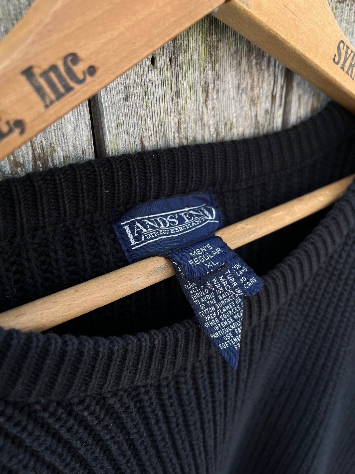 90s Lands’ End Shaker Stitch Cotton Crewneck Sweater (XL)