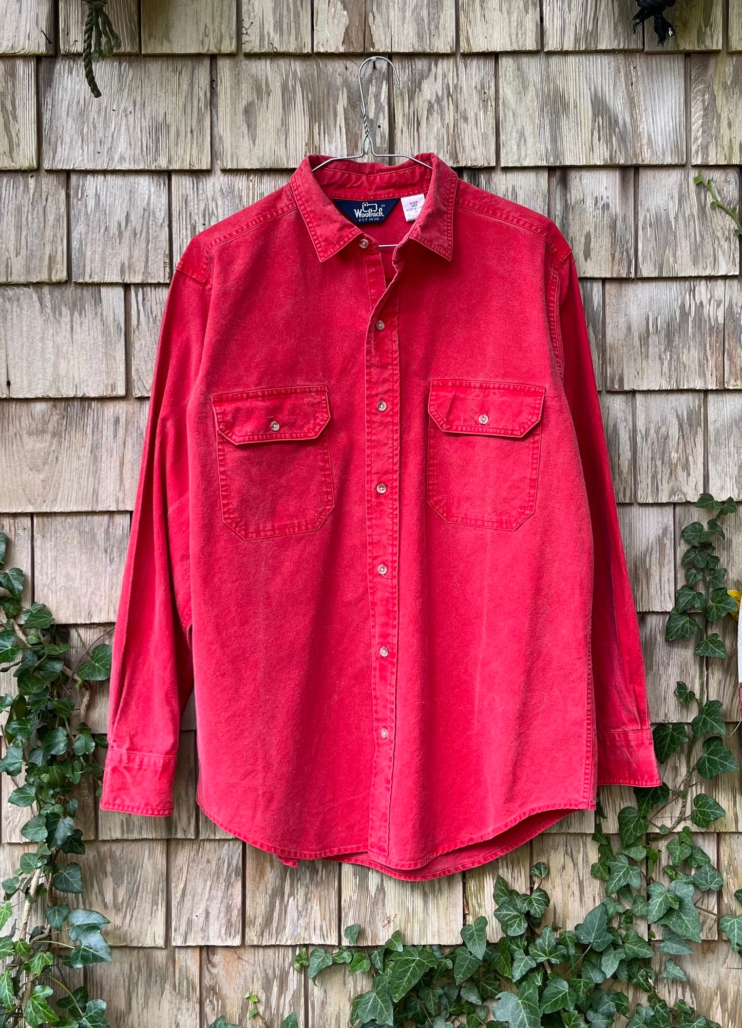 90s Woolrich Garment Dye Cotton Button Front Shirt (L)