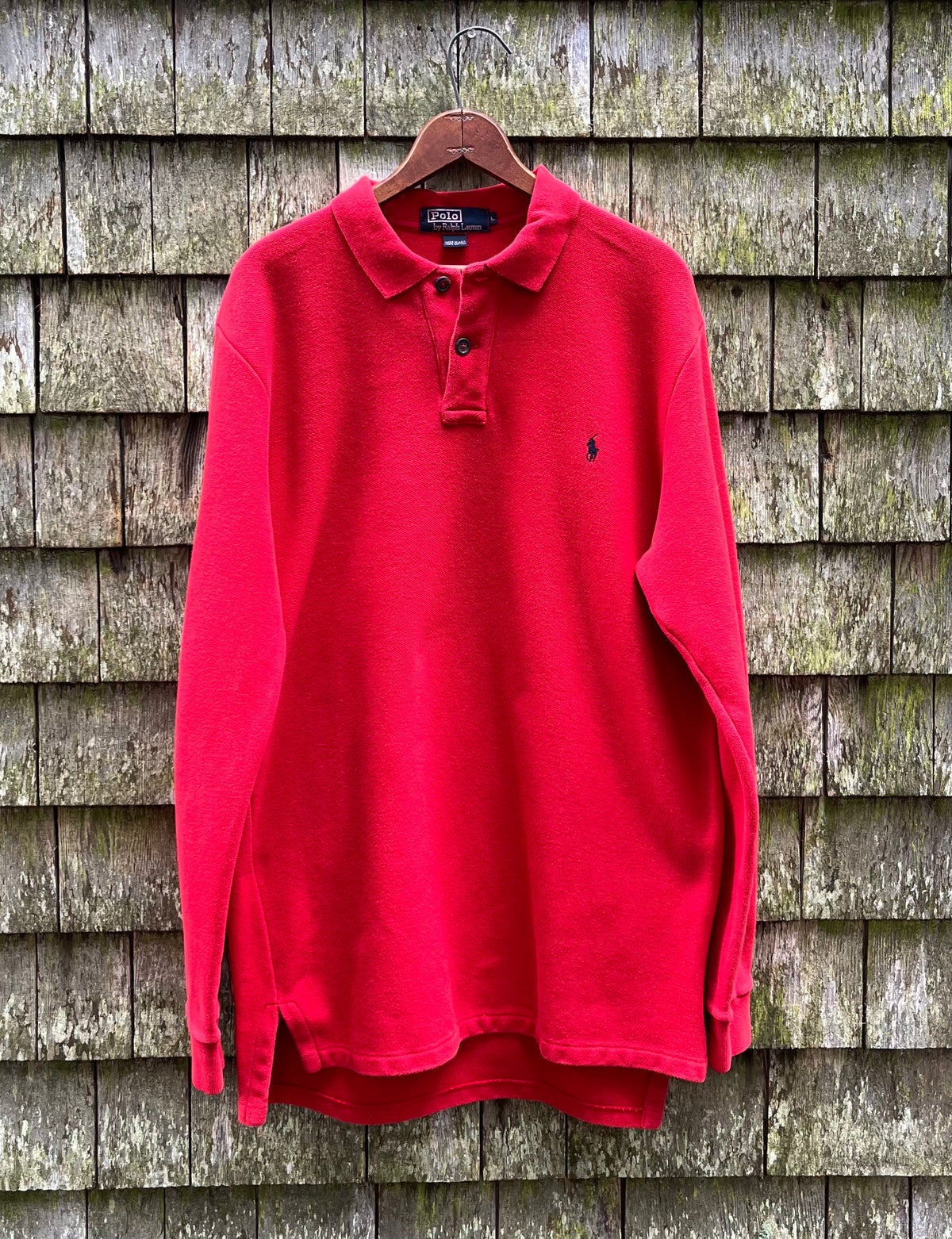 90s Polo Ralph Lauren Heavyweight Long Sleeve Polo Shirt (L)