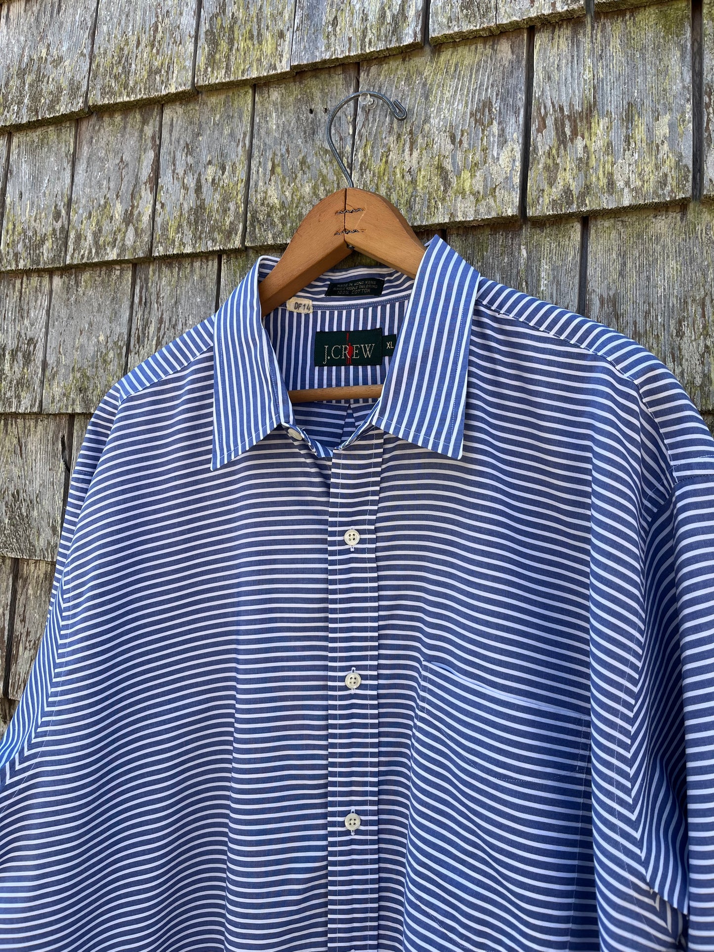 90s J.Crew Cotton Broadcloth Button Front Shirt (XL)