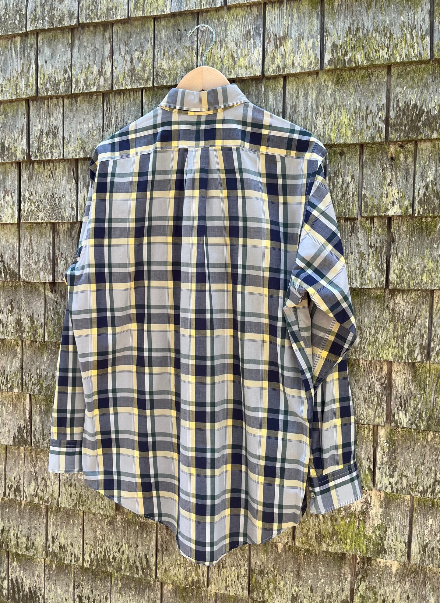 80s Lawrence Shop Cape Cod Cotton Poplin Check Button Down Shirt (L/XL)