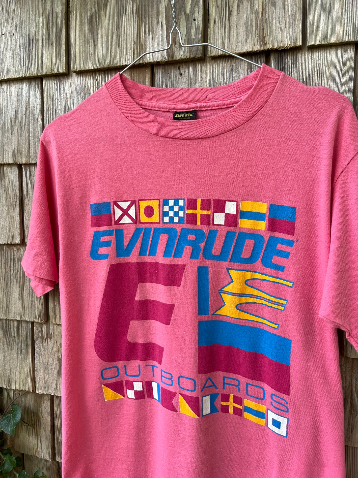 90s Evinrude Boat Motors Nautical Flags T-Shirt (S)