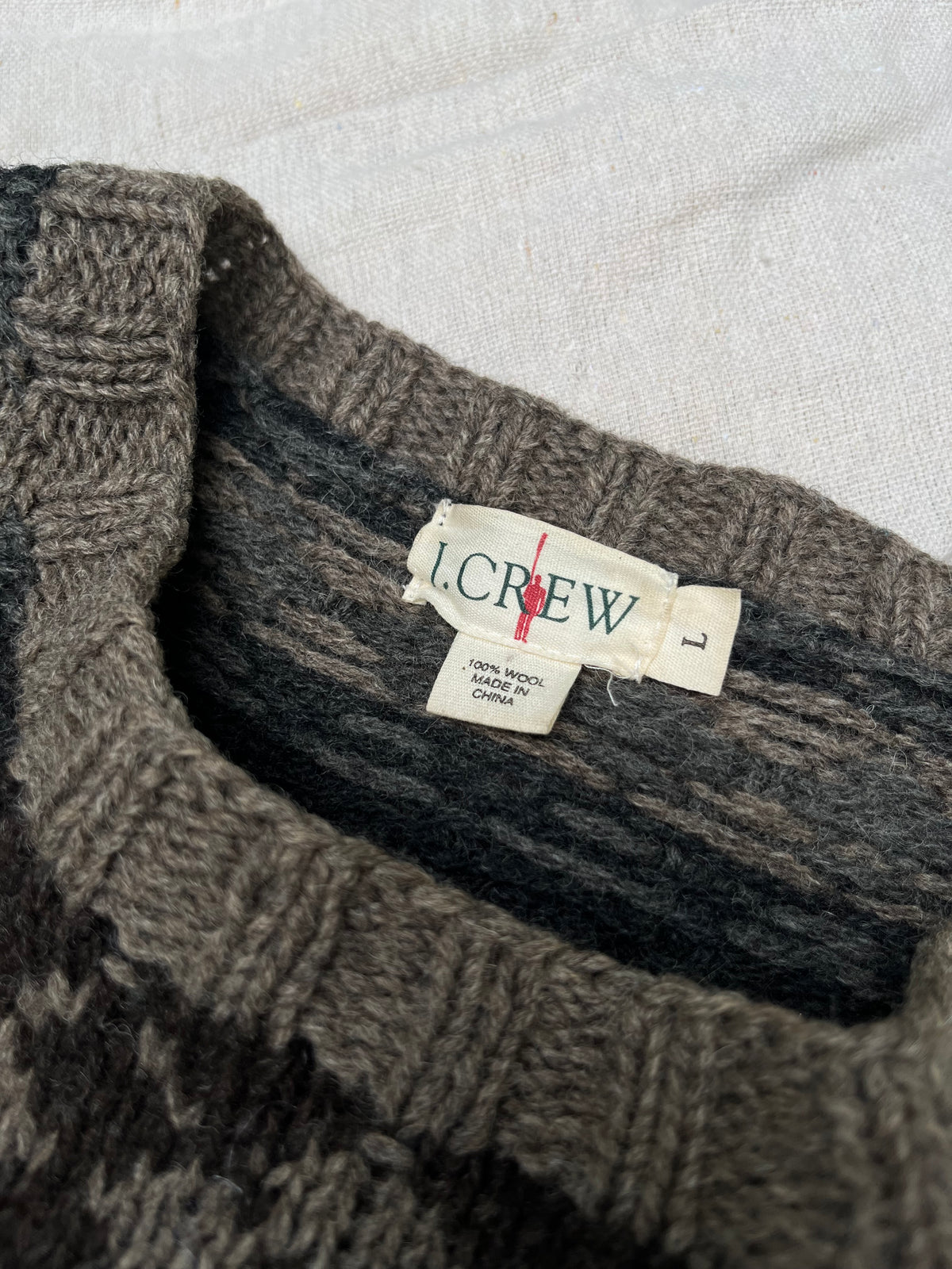 90s J.Crew Fair Isle Wool Knit Sweater (L)