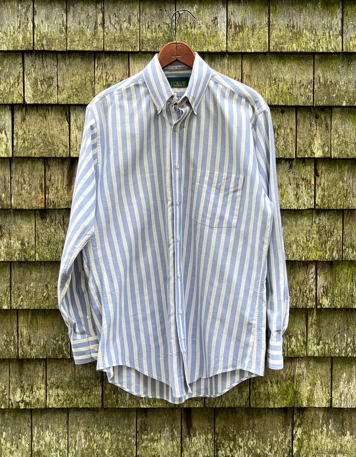 80s J.Crew Candy Stripe Cotton Oxford Cloth Button Down Shirt (M)