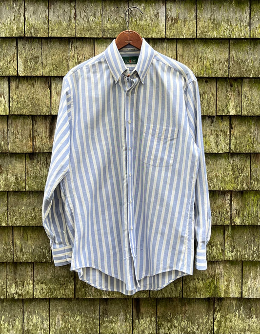 80s J.Crew Candy Stripe Cotton Oxford Cloth Button Down Shirt (M)