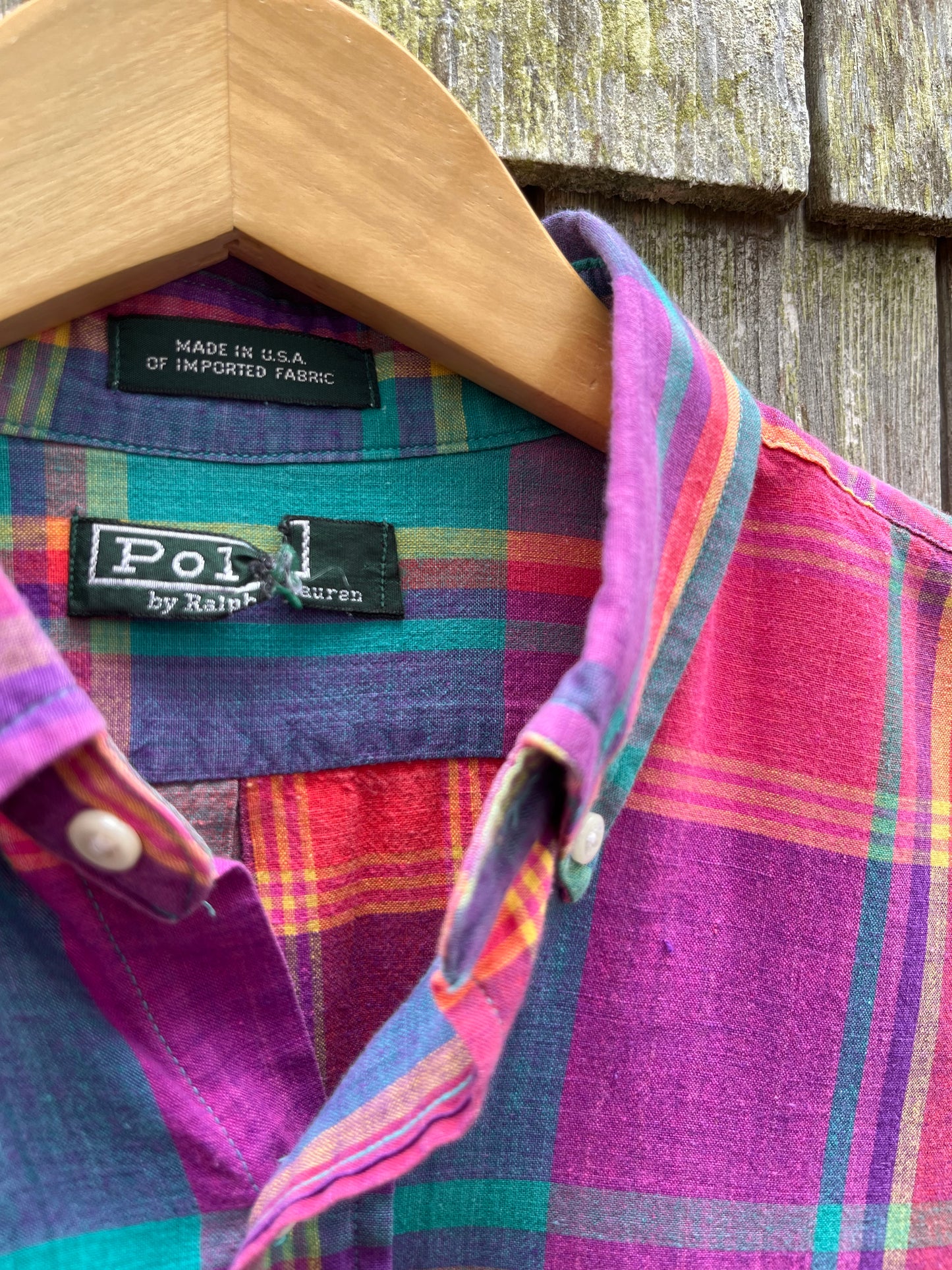 90s Polo Ralph Lauren Cotton Madras Button Down Shirt (S/M)