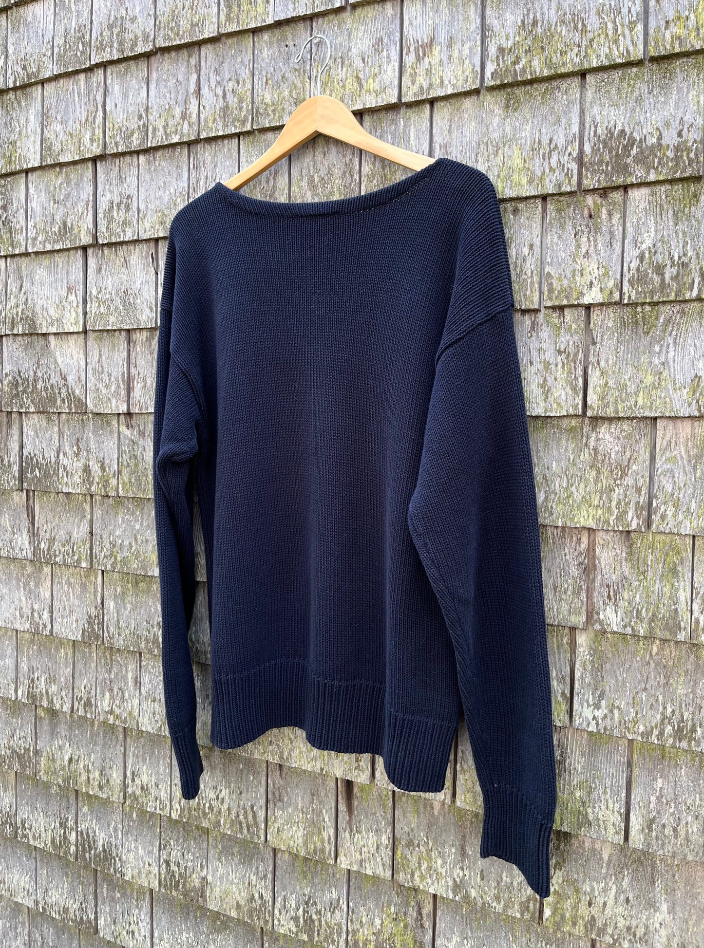 80s J.Crew Cotton Boatneck Knit Sweater (L/XL)