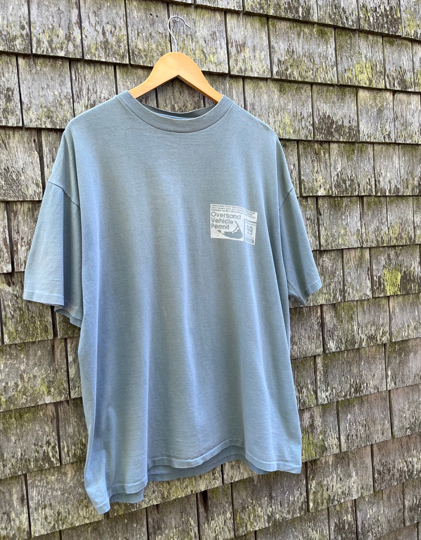 90s Nantucket Oversand Vehicle Permit Pigment Dye T-Shirt (XL)