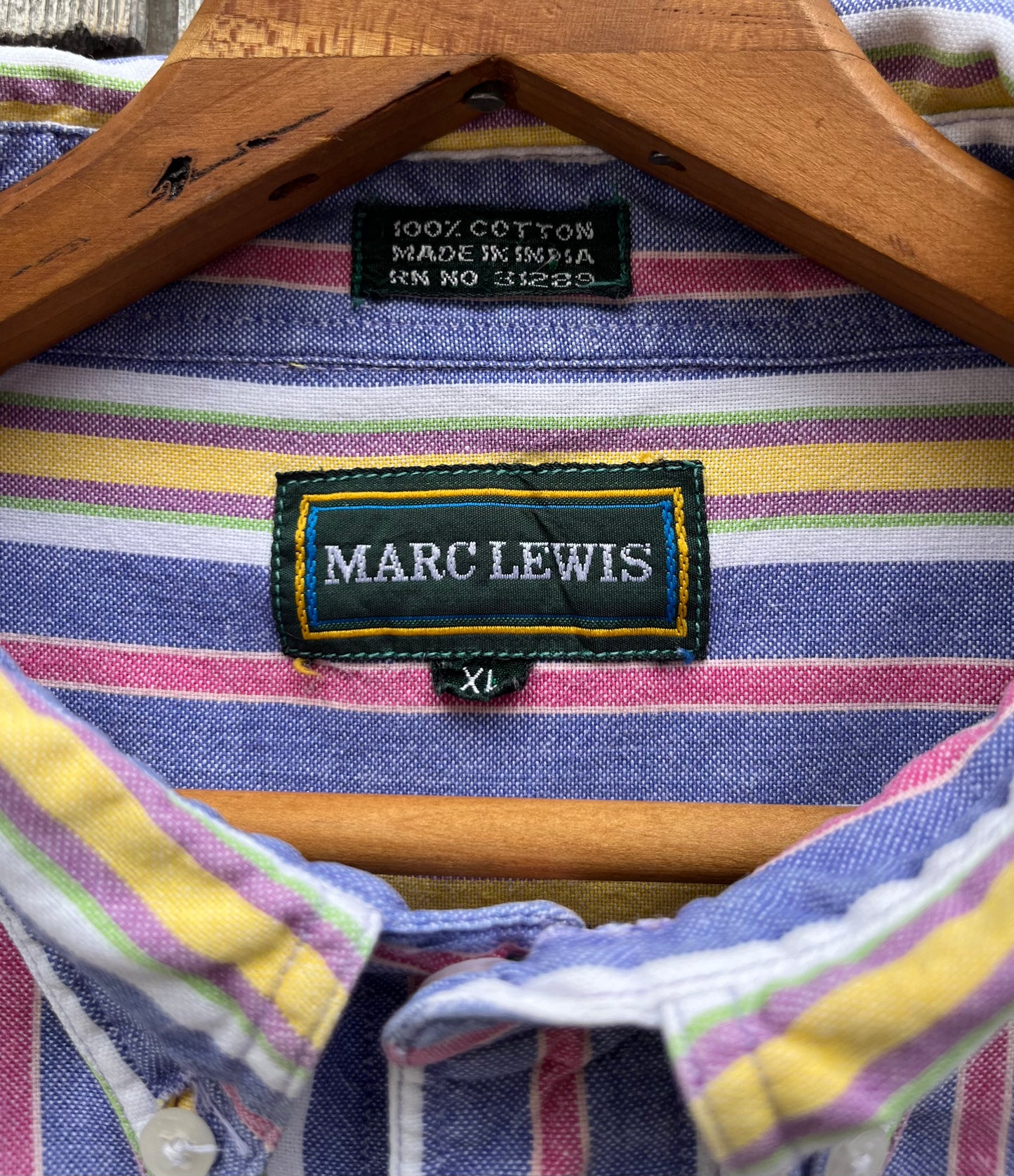 90s Marc Lewis Striped Cotton Button Down Shirt (XL)