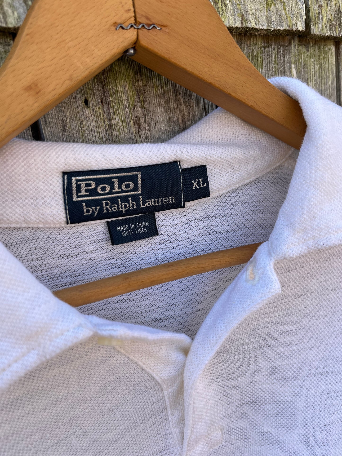 90s Polo Ralph Lauren Linen Pocket Polo Shirt (XL)