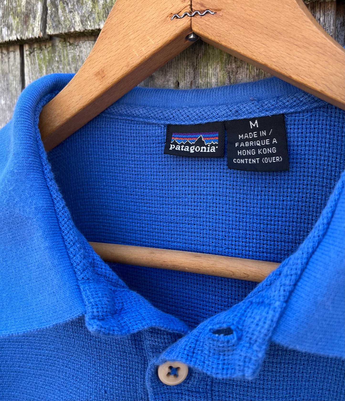 80s Patagonia Cotton Open Weave Mesh Polo Shirt (M)