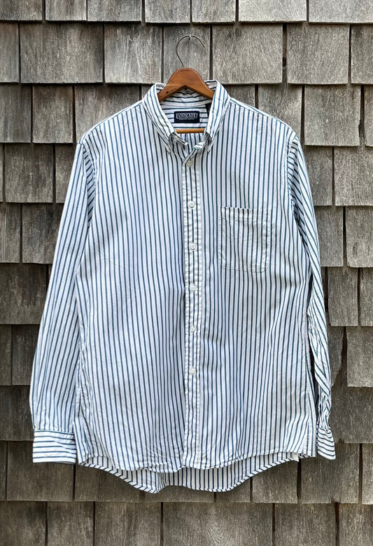 90s Lands’ End Candy Stripe Pinpoint Oxford Button Down Shirt (16.5 / 35)