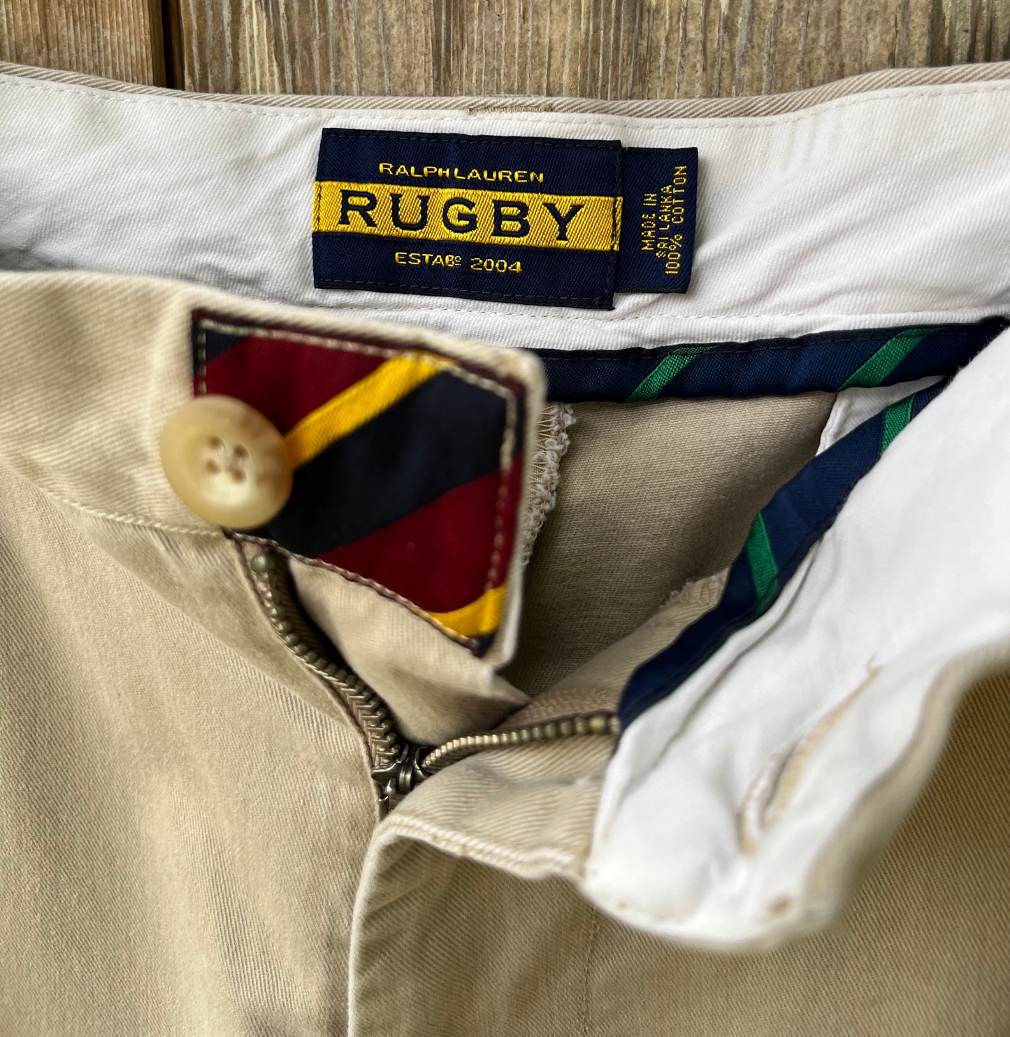 00s Ralph Lauren Rugby Silk Repp Patch Cotton Chino Pants (34/31)