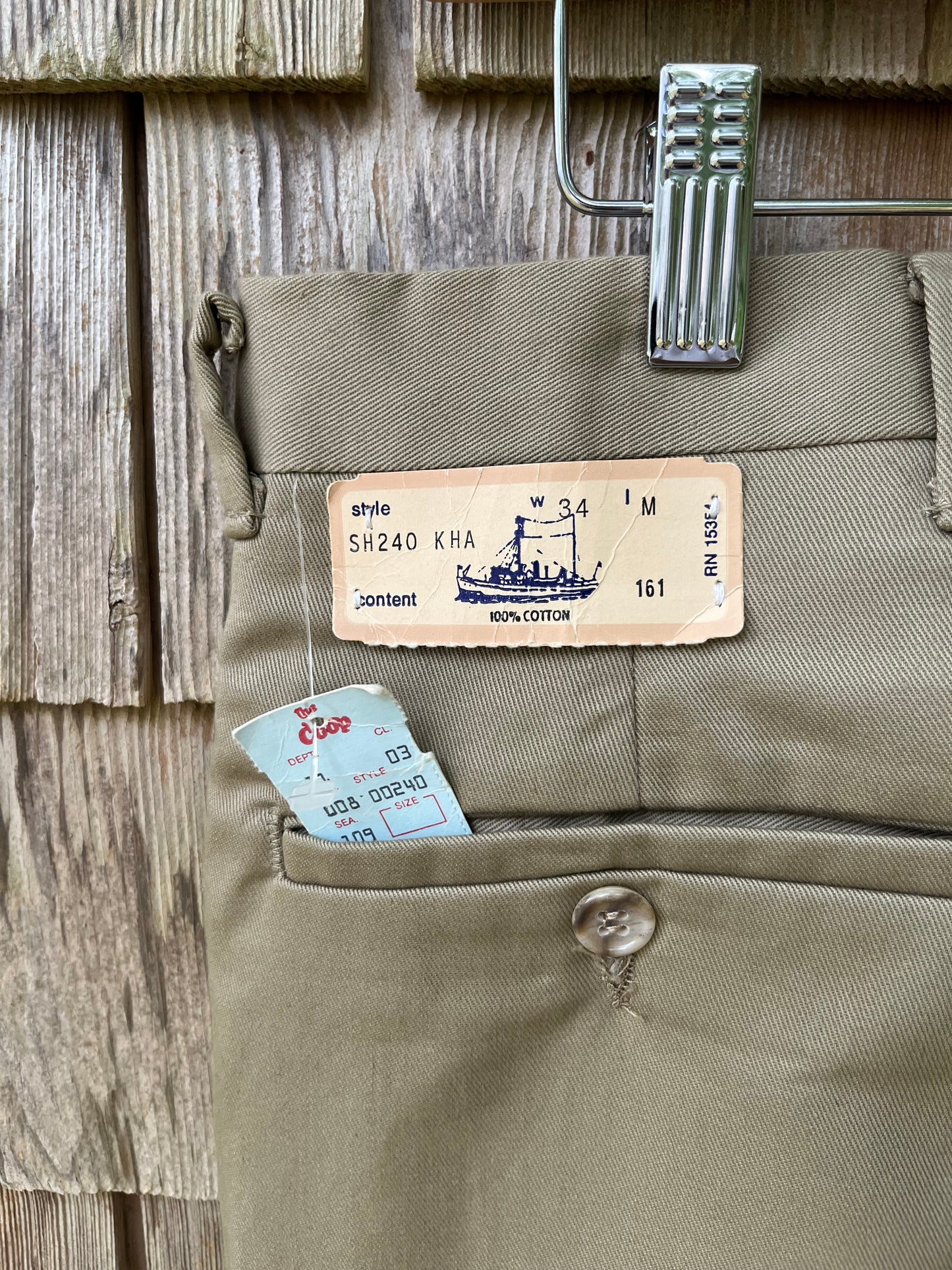 80s Harvard Coop Deadstock Cotton Chino Trousers (34/32)