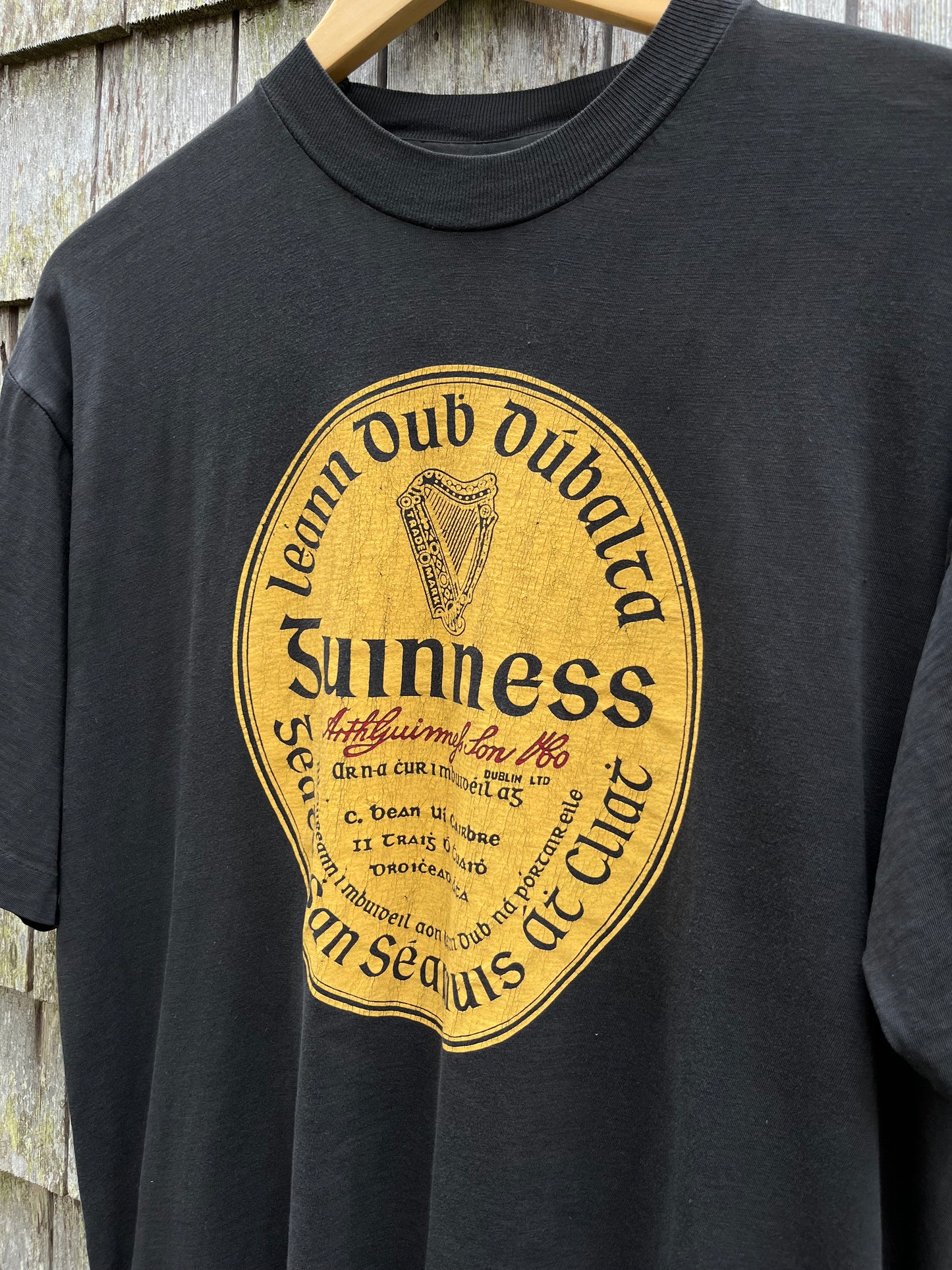 80s Guinness Brewing Gaelic Language T-Shirt (L)