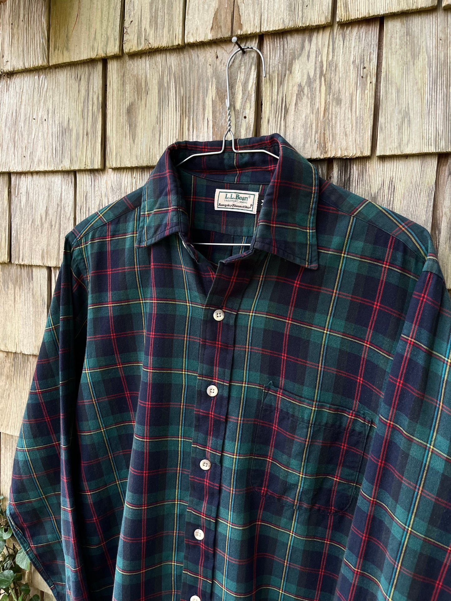 80s L.L. Bean ‘Rangeley Flannel’ Cotton Wool Blend Shirt (L)