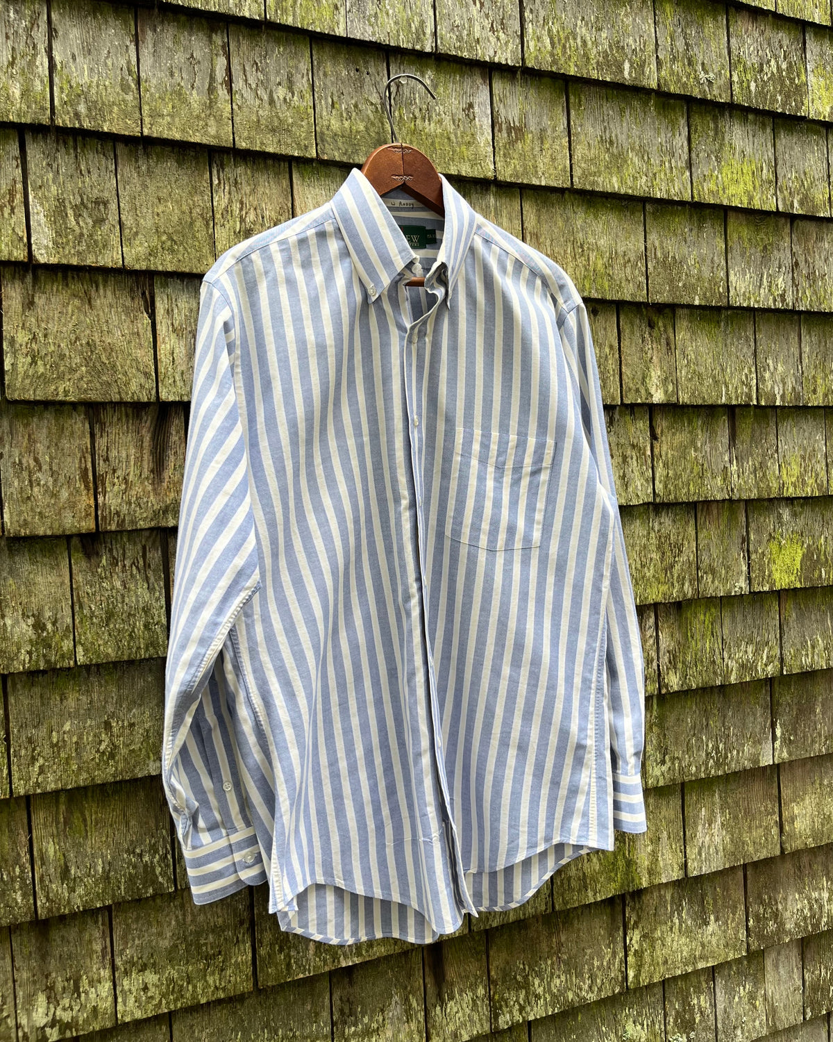 80s J.Crew Candy Stripe Cotton Oxford Cloth Button Down Shirt (M)