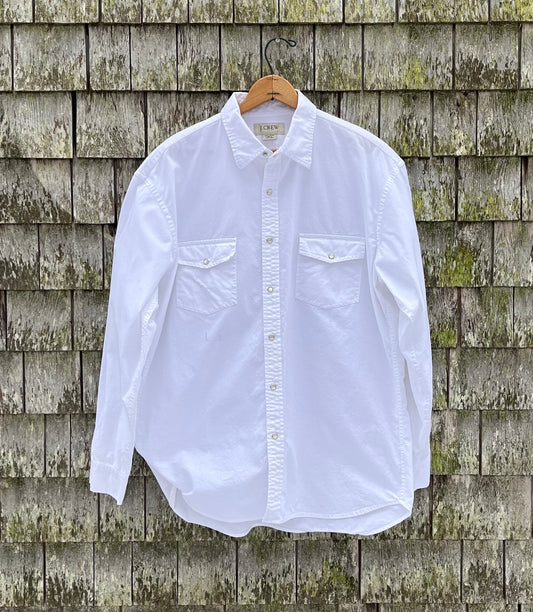 00s J.Crew Cotton Broadcloth Snap Front Western Style Shirt (XL)