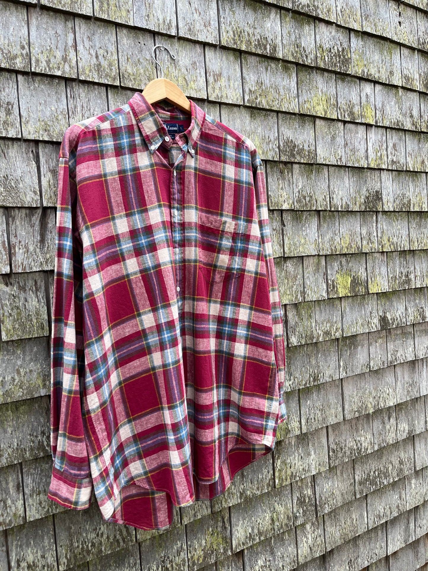 90s Polo Ralph Lauren Linen Cotton Popover Button Down Shirt (XL/XXL)