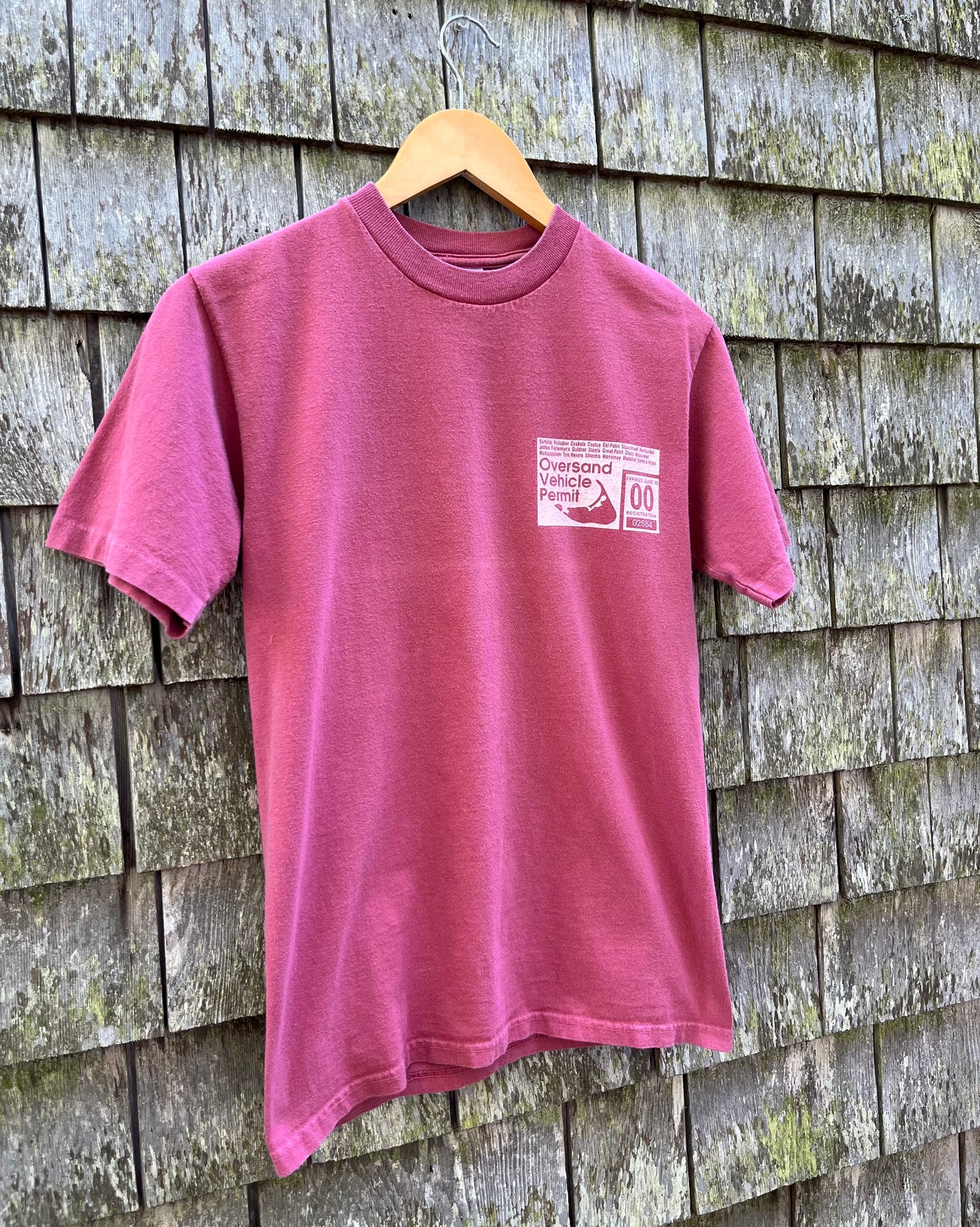 00s Nantucket Oversand Vehicle Permit Pigment Dye T-Shirt (S)