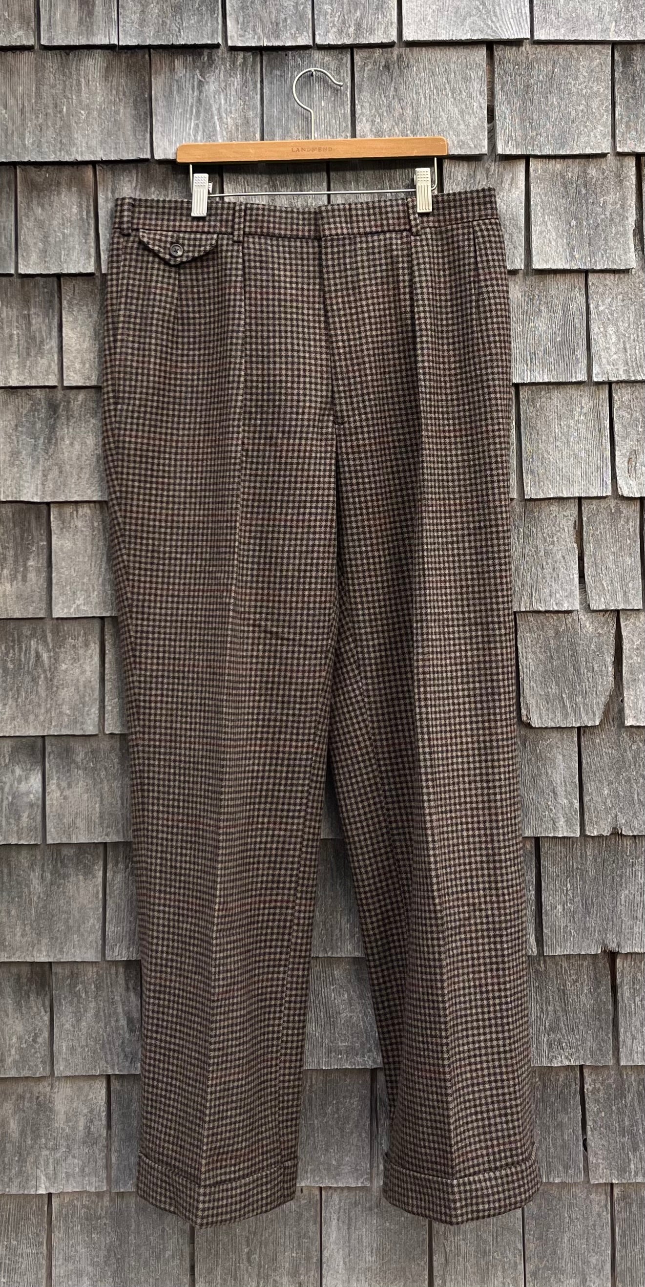 80s Polo Ralph Lauren Herringbone Check Wool Trousers (34/32)