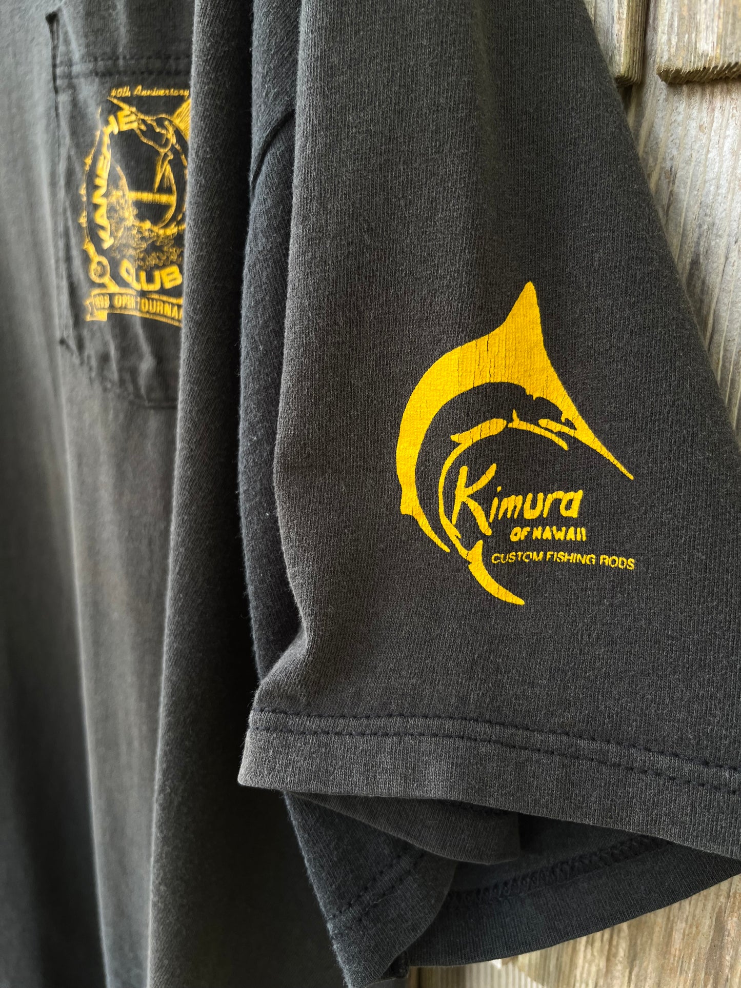 90s Kaneohe Yacht Club Hawaii Open Fishing Tournament Pocket T-Shirt (XL)